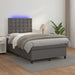 Pat cu arcuri, cu saltea și LED, gri, 120x190 cm, piele eco - WALTI WALTI