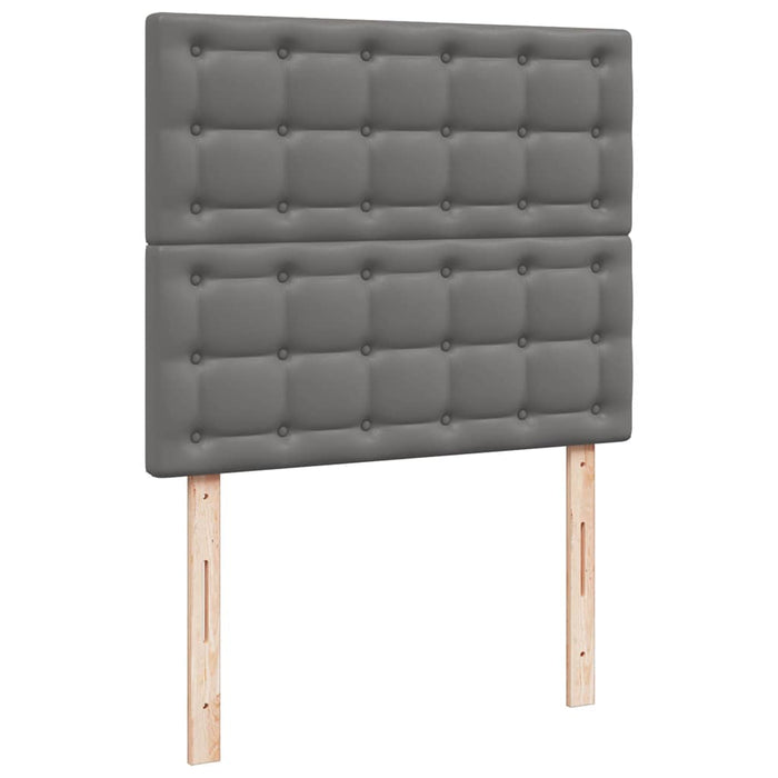 Pat cu arcuri, cu saltea și LED, gri, 120x190 cm, piele eco - WALTI WALTI