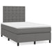 Pat cu arcuri, cu saltea și LED, gri, 120x190 cm, piele eco - WALTI WALTI