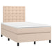 Pat cu arcuri, cu saltea și LED cappuccino 120x190 cm piele eco - WALTI WALTI
