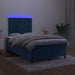 Pat box spring cu saltea/LED albastru închis 120x190cm catifea - WALTI WALTI