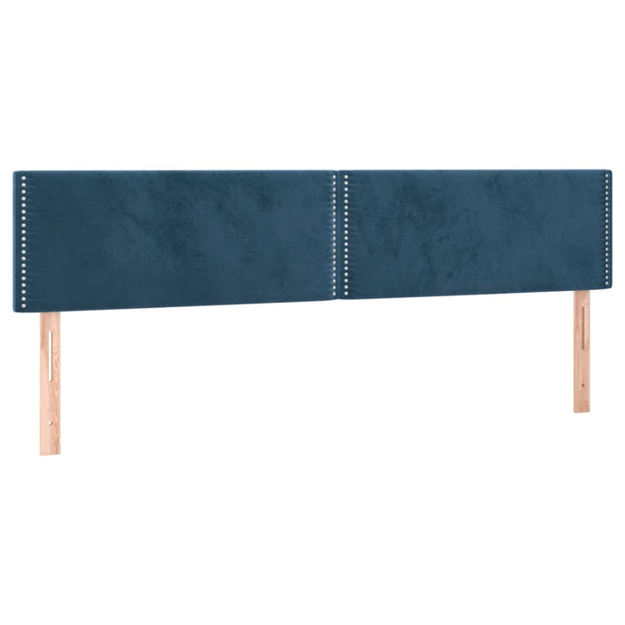 Pat box spring cu saltea/LED albastru închis 120x190cm catifea - WALTI WALTI