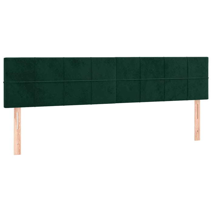 Pat cu arcuri, saltea și LED, verde închis, 120x190 cm, catifea - WALTI WALTI