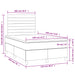 Pat box spring cu saltea/LED albastru închis 120x190cm catifea - WALTI WALTI