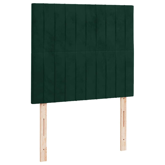 Pat cu arcuri, saltea și LED, verde închis, 120x190 cm, catifea - WALTI WALTI