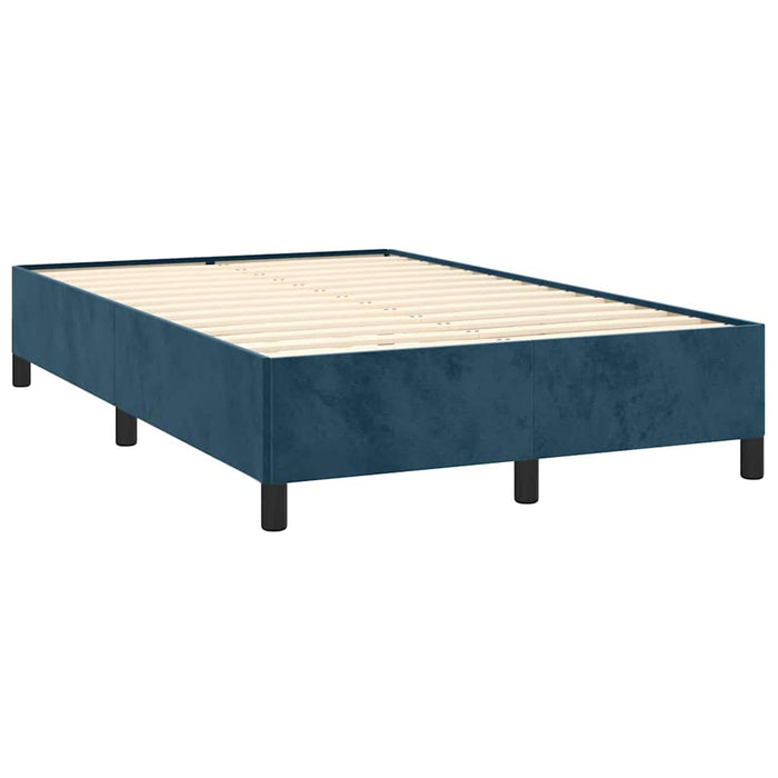 Pat box spring cu saltea/LED albastru închis 120x190cm catifea - WALTI WALTI