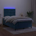 Pat box spring cu saltea/LED albastru închis 120x190cm catifea - WALTI WALTI