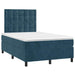 Pat box spring cu saltea/LED albastru închis 120x190cm catifea - WALTI WALTI