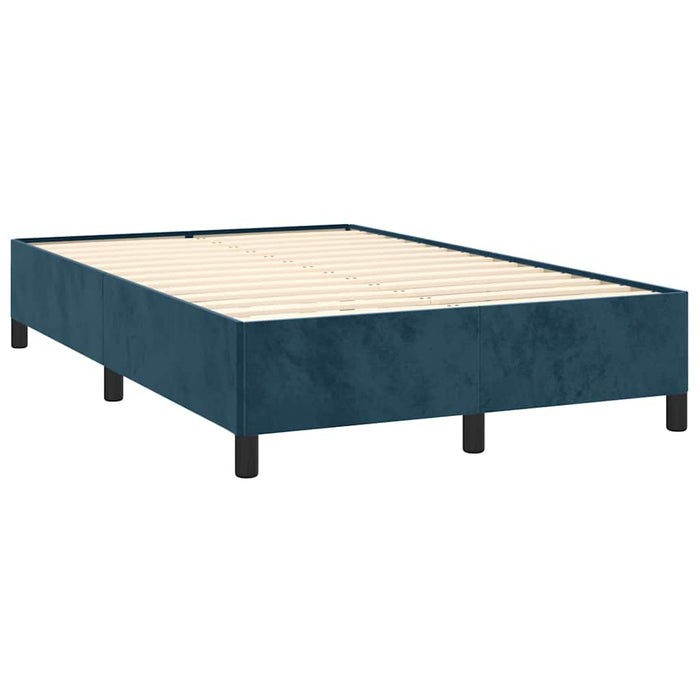 Pat box spring cu saltea/LED albastru închis 120x190cm catifea - WALTI WALTI