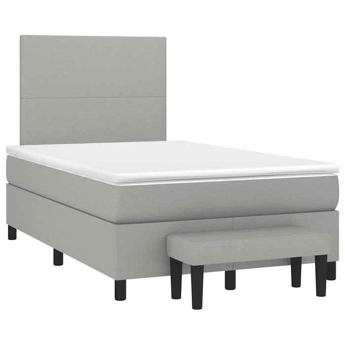 Pat box spring cu saltea, gri deschis, 120x190 cm, textil - WALTI WALTI