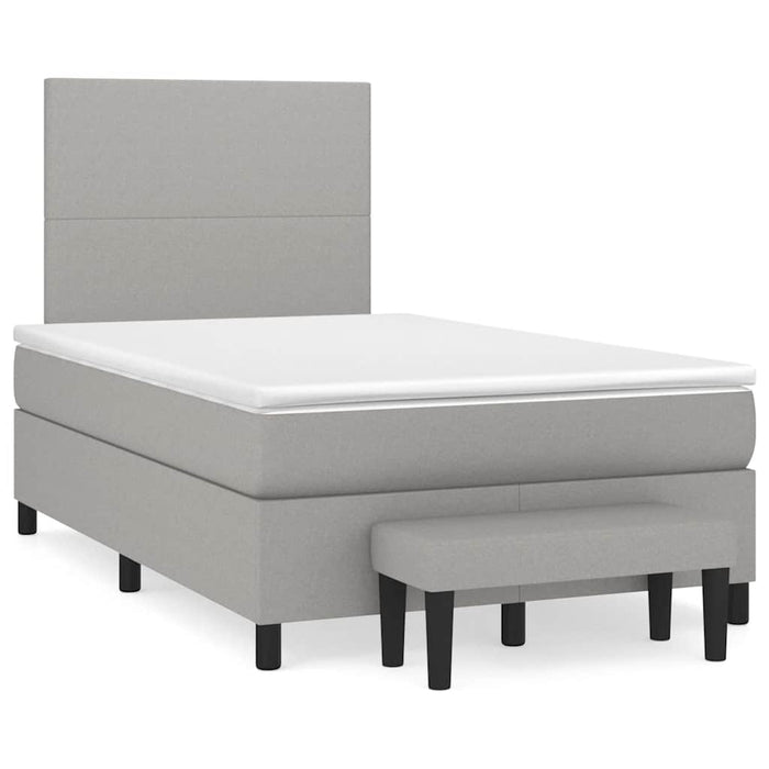 Pat box spring cu saltea, gri deschis, 120x190 cm, textil - WALTI WALTI