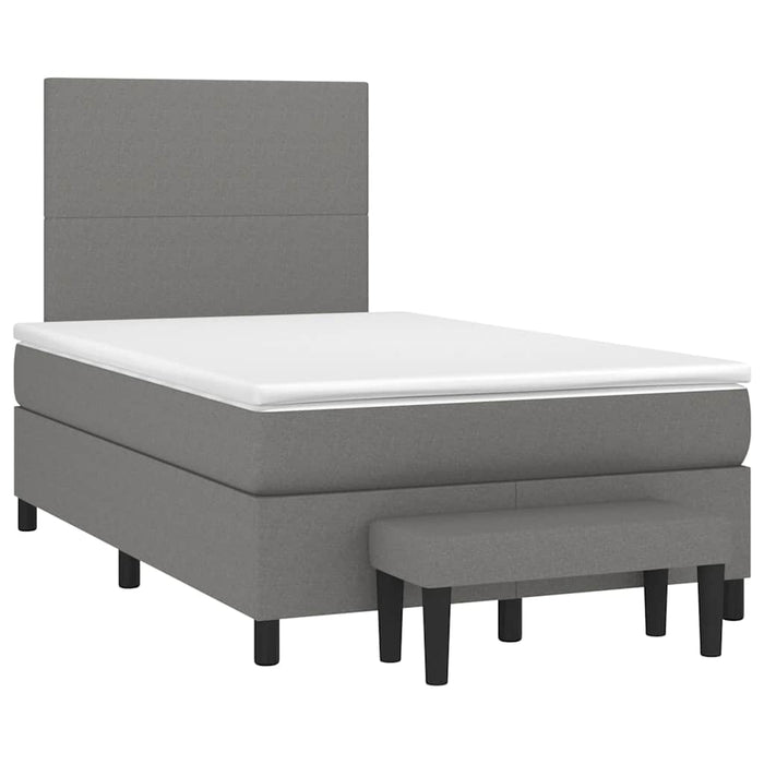 Pat box spring cu saltea, gri închis, 120x190 cm, textil - WALTI WALTI