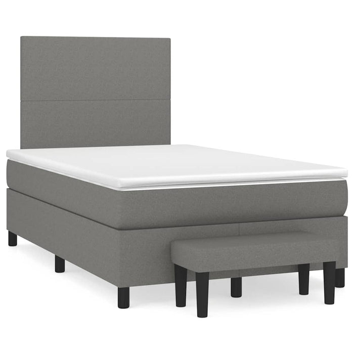 Pat box spring cu saltea, gri închis, 120x190 cm, textil - WALTI WALTI