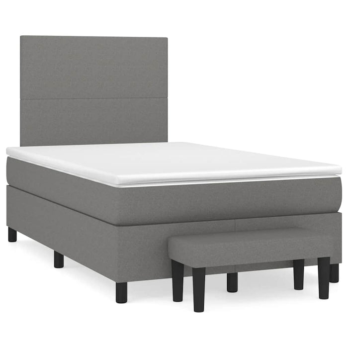 Pat box spring cu saltea, maro închis, 120x190 cm, textil - WALTI WALTI