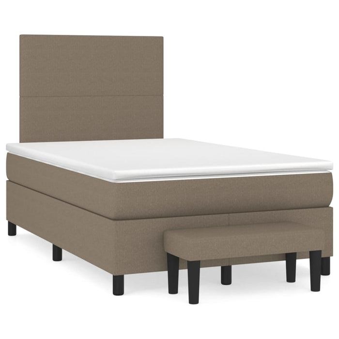 Pat box spring cu saltea, taupe, 120x190 cm material textil - WALTI WALTI