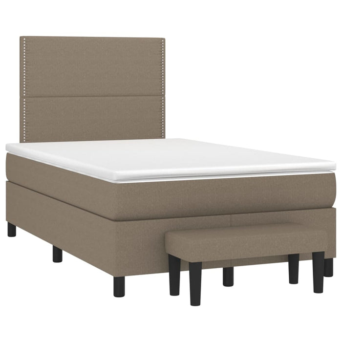 Pat box spring cu saltea, taupe, 120x190 cm material textil - WALTI WALTI