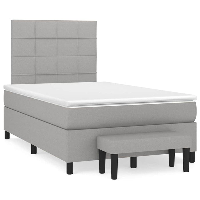 Pat box spring cu saltea, gri deschis, 120x190 cm, textil - WALTI WALTI
