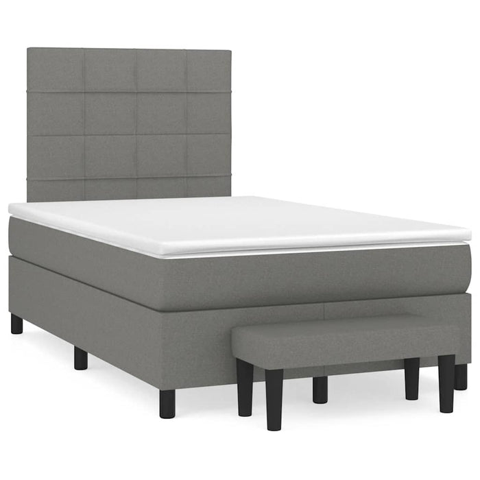 Pat box spring cu saltea, gri închis, 120x190 cm, textil - WALTI WALTI