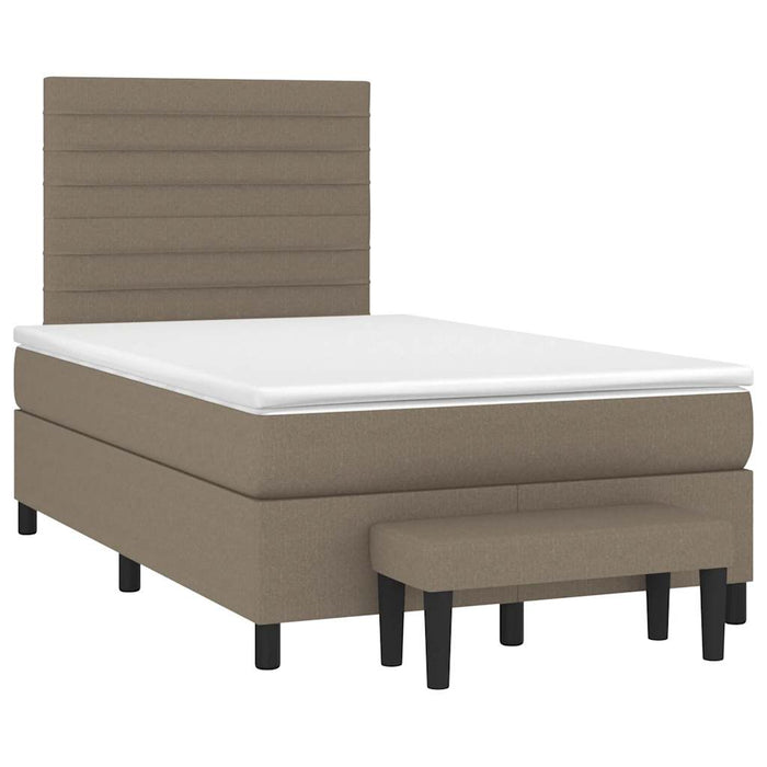 Pat box spring cu saltea, taupe, 120x190 cm material textil - WALTI WALTI