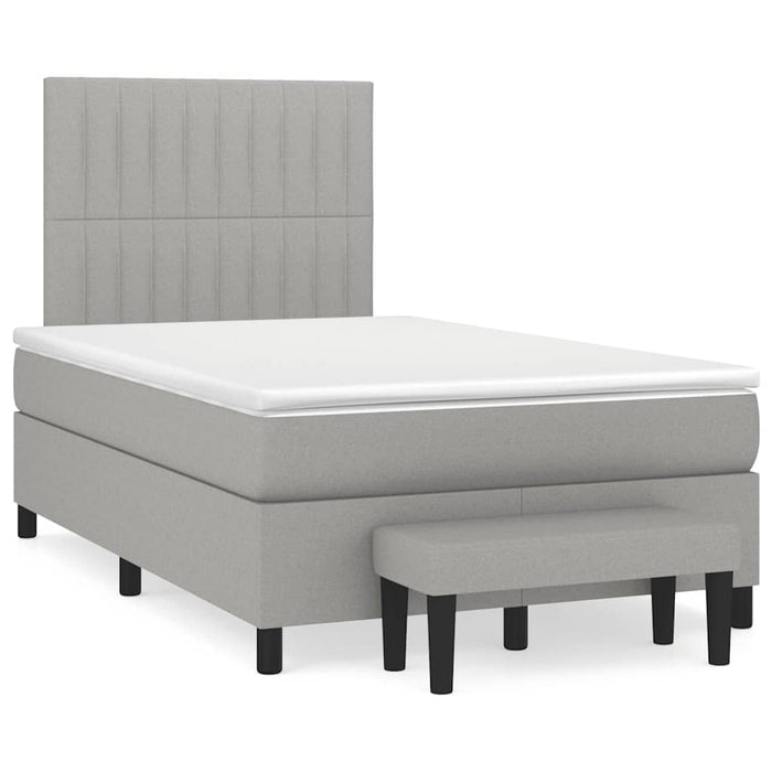 Pat box spring cu saltea, gri deschis, 120x190 cm, textil - WALTI WALTI
