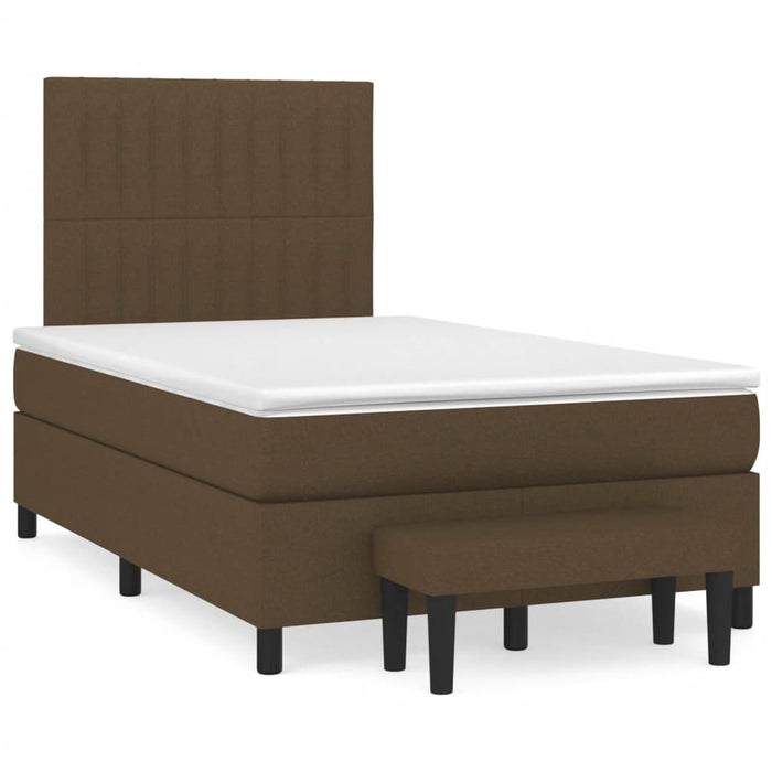 Pat box spring cu saltea, maro închis, 120x190 cm, textil - WALTI WALTI