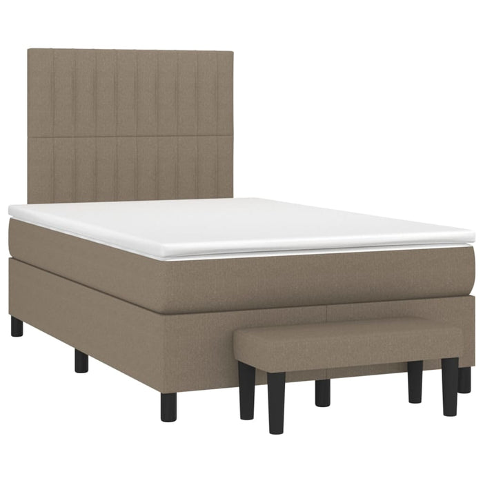Pat box spring cu saltea, taupe, 120x190 cm material textil - WALTI WALTI