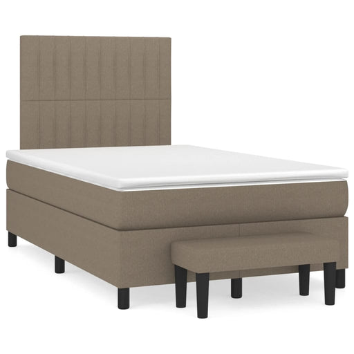 Pat box spring cu saltea, taupe, 120x190 cm material textil - WALTI WALTI