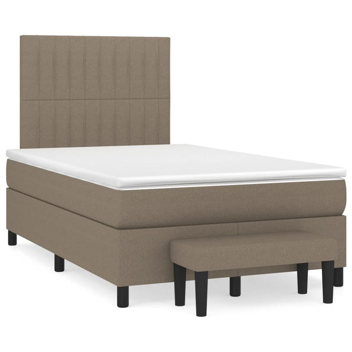 Pat box spring cu saltea, taupe, 120x190 cm material textil - WALTI WALTI
