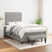 Pat box spring cu saltea, gri deschis, 120x190 cm, textil - WALTI WALTI
