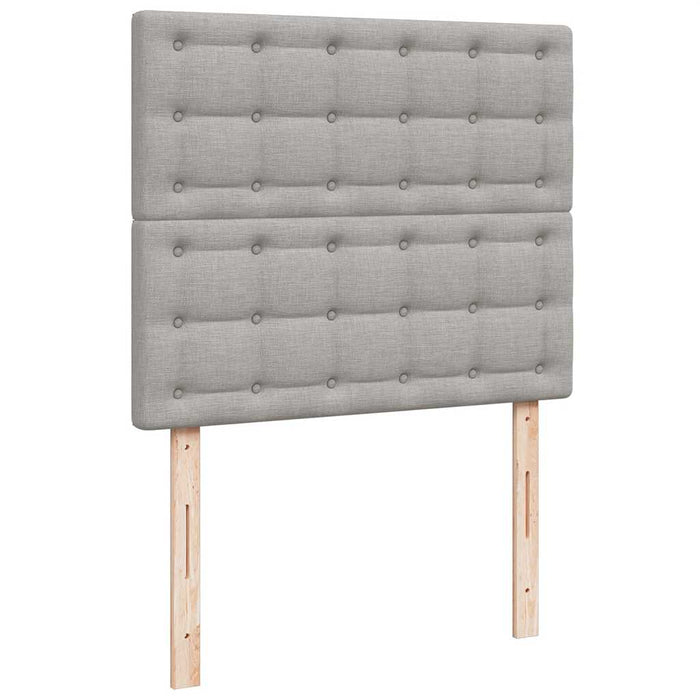 Pat box spring cu saltea, gri deschis, 120x190 cm, textil - WALTI WALTI