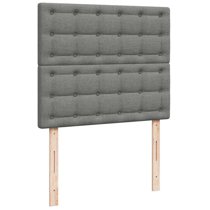 Pat box spring cu saltea, gri închis, 120x190 cm, textil - WALTI WALTI