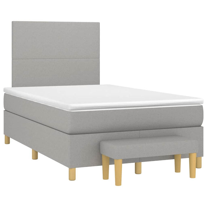 Pat box spring cu saltea, gri deschis, 120x190 cm, textil - WALTI WALTI