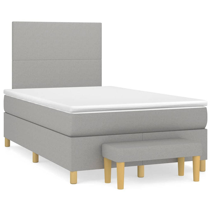 Pat box spring cu saltea, gri deschis, 120x190 cm, textil - WALTI WALTI