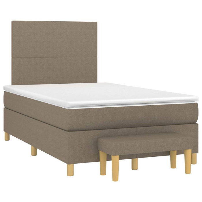 Pat box spring cu saltea, taupe, 120x190 cm material textil - WALTI WALTI