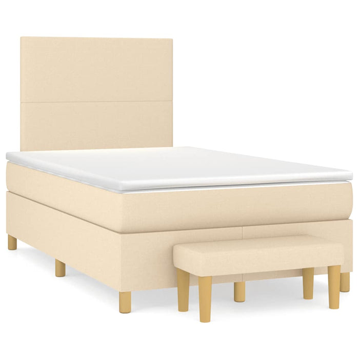 Pat continental cu saltea, crem, 120x190 cm, textil - WALTI WALTI
