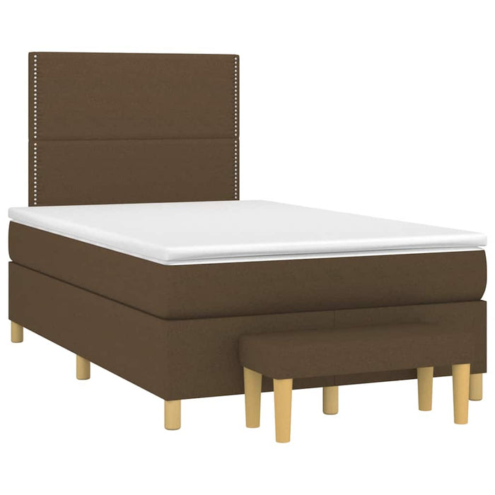 Pat box spring cu saltea, maro închis, 120x190 cm, textil - WALTI WALTI