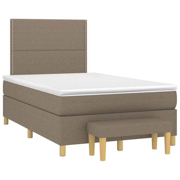 Pat box spring cu saltea, taupe, 120x190 cm material textil - WALTI WALTI