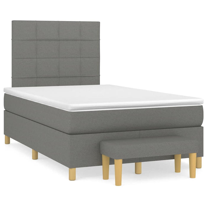 Pat box spring cu saltea, gri închis, 120x190 cm, textil - WALTI WALTI