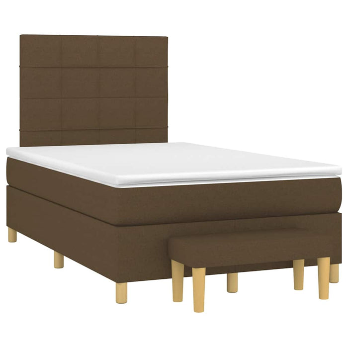Pat box spring cu saltea, maro închis, 120x190 cm, textil - WALTI WALTI