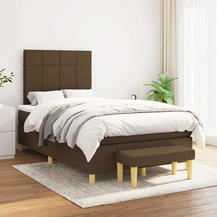 Pat box spring cu saltea, maro închis, 120x190 cm, textil - WALTI WALTI