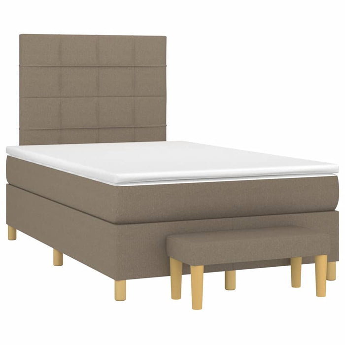 Pat box spring cu saltea, taupe, 120x190 cm material textil - WALTI WALTI