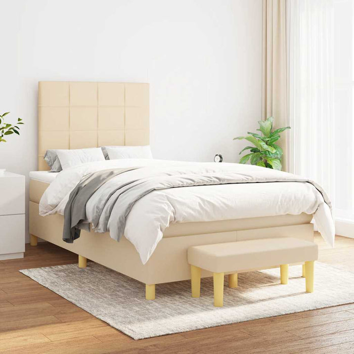 Pat continental cu saltea, crem, 120x190 cm, textil - WALTI WALTI