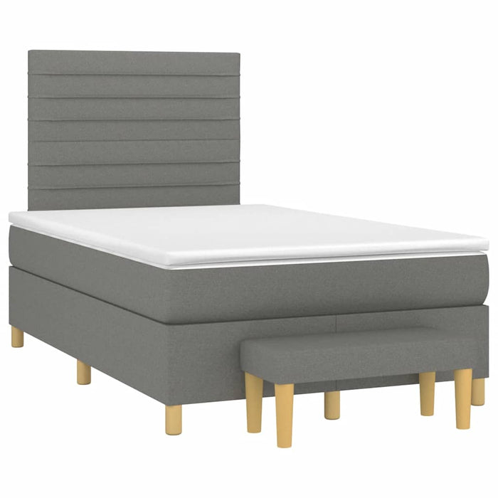 Pat box spring cu saltea, gri închis, 120x190 cm, textil - WALTI WALTI