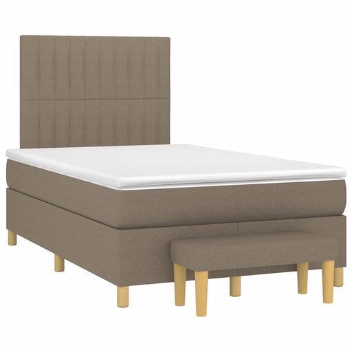 Pat box spring cu saltea, taupe, 120x190 cm material textil - WALTI WALTI