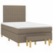 Pat box spring cu saltea, taupe, 120x190 cm material textil - WALTI WALTI