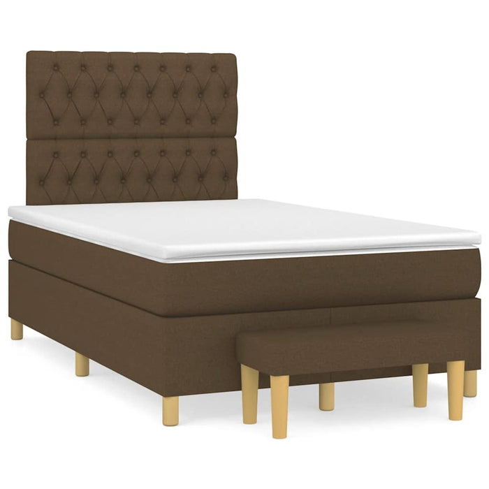 Pat box spring cu saltea, maro închis, 120x190 cm, textil - WALTI WALTI