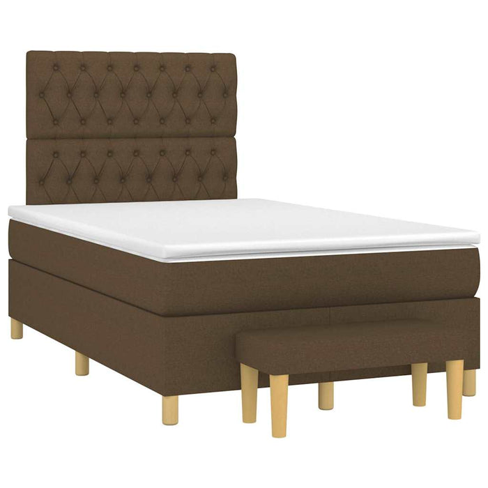Pat box spring cu saltea, maro închis, 120x190 cm, textil - WALTI WALTI