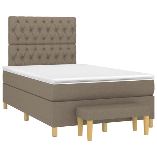 Pat box spring cu saltea, taupe, 120x190 cm material textil - WALTI WALTI