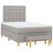 Pat box spring cu saltea, gri deschis, 120x190 cm, textil - WALTI WALTI