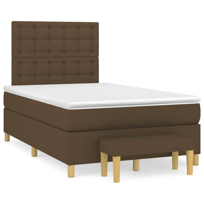 Pat box spring cu saltea, maro închis, 120x190 cm, textil - WALTI WALTI
